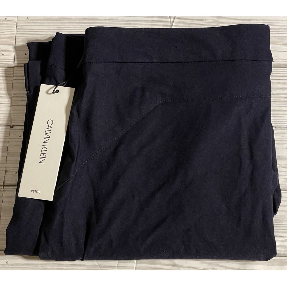 NWT Women's Calvin Klein Modern‎ Essentials Navy Dress Pants Size 12 Petite